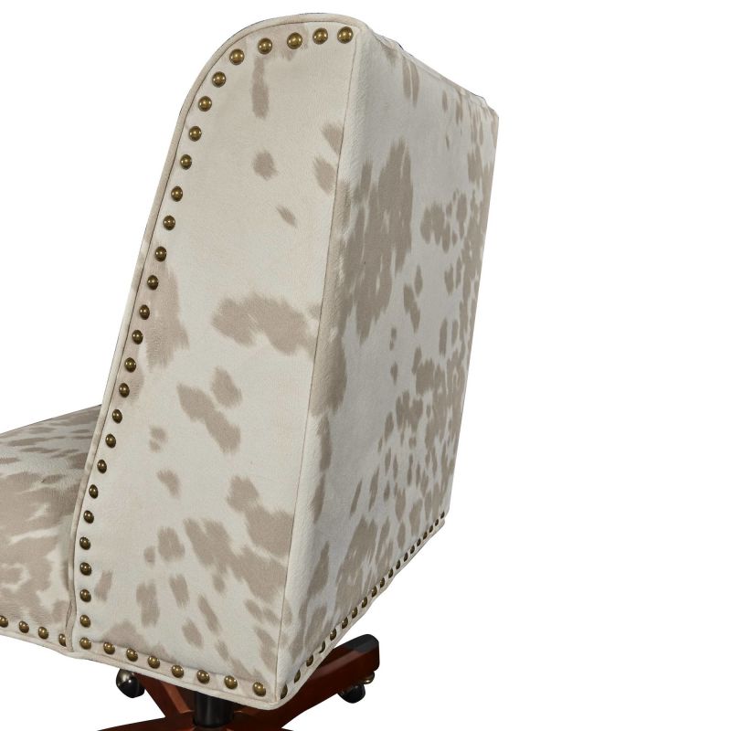 Oc059uml01u Dobby Linen Cow Print Office Chair Side