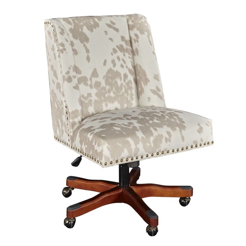 OC059UML01U Draper Linen Office Chair, Light Cow Print