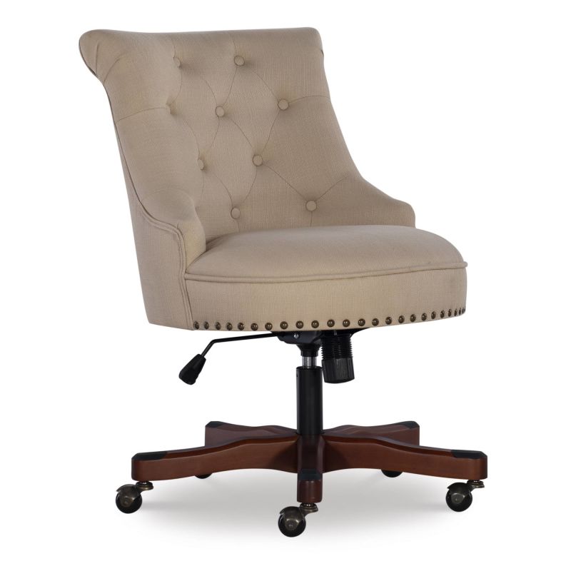 Sinclair Office Chair, in Brown in Beige by Linon