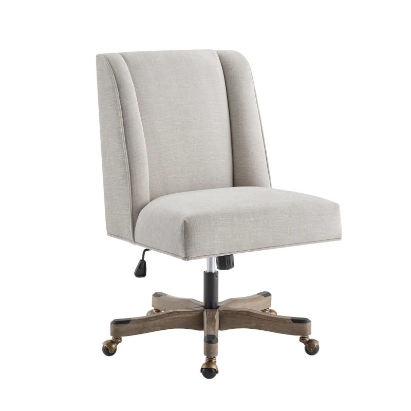 OC113NAT01U Draper Upholstered Swivel Office Chair in Natural