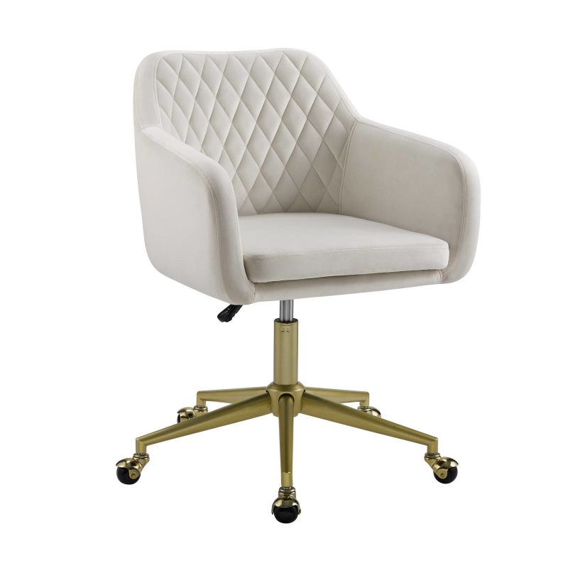 OC116NATG01U Imogen Quilted Office Chair Off White