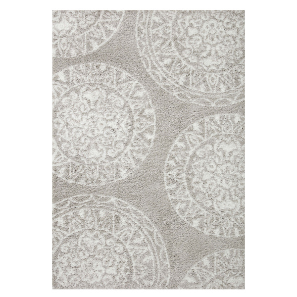 BLISBLS-06GYWH160S Loloi II Bliss Shag Collection Grey / White Rug