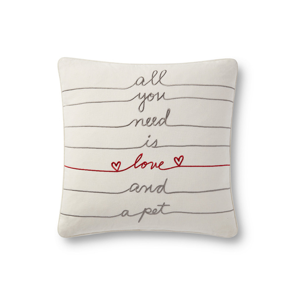 ED Ellen DeGeneres Ivory "All you need..."  Throw Pillow (cover only)