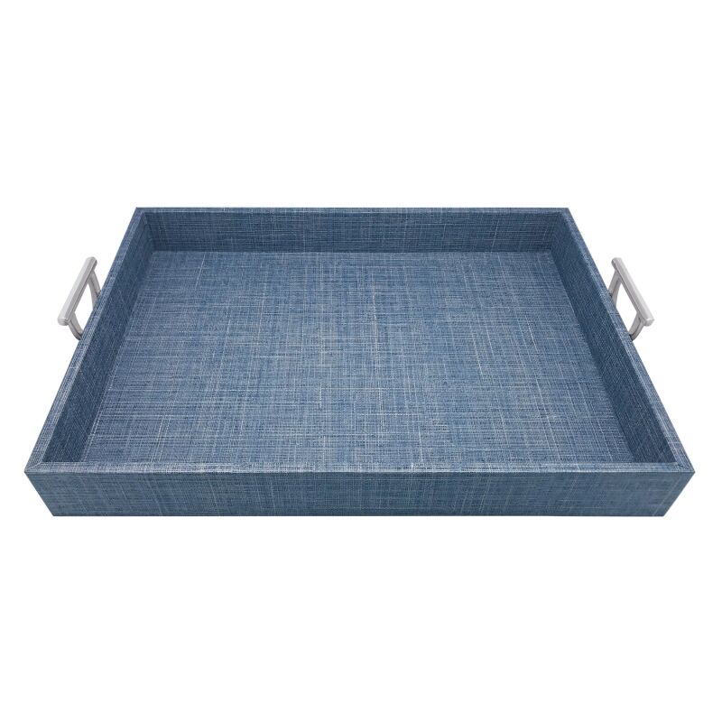 7050SB Heather Blue Tray with Metal Handles