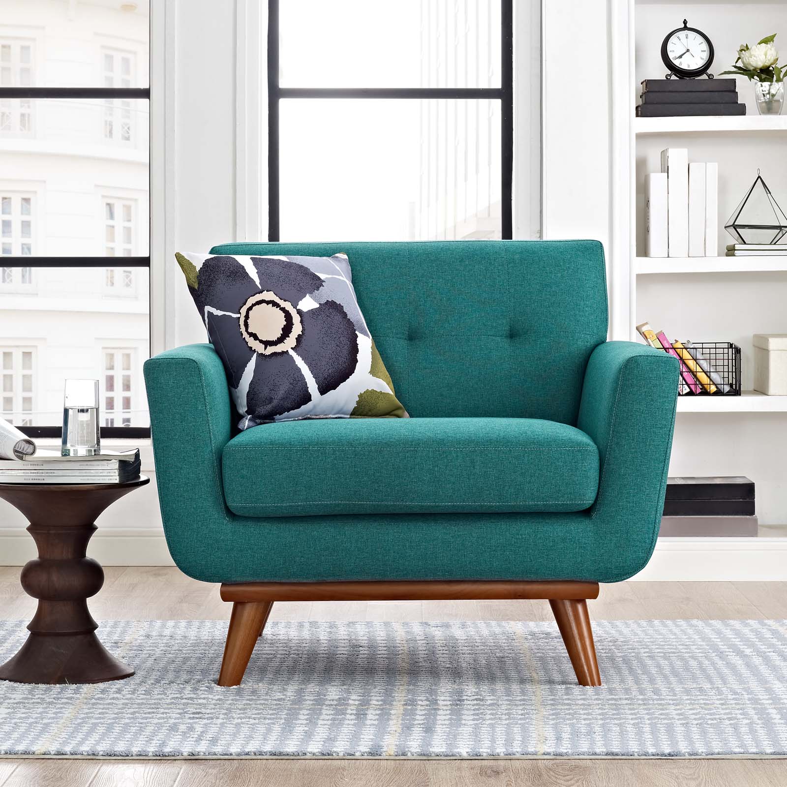 Engage Upholstered Fabric Armchair Teal