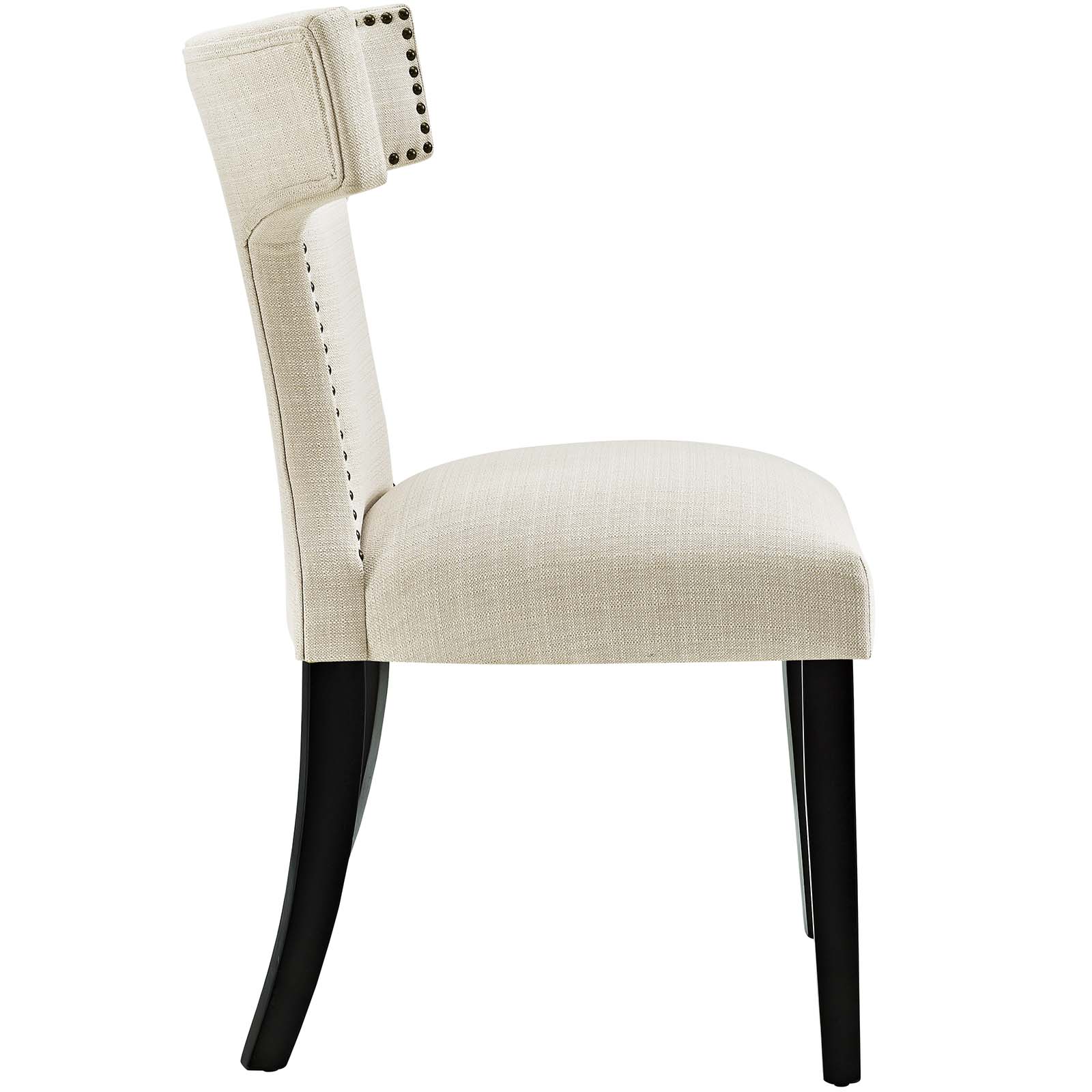 Curve Fabric Dining Chair Beige