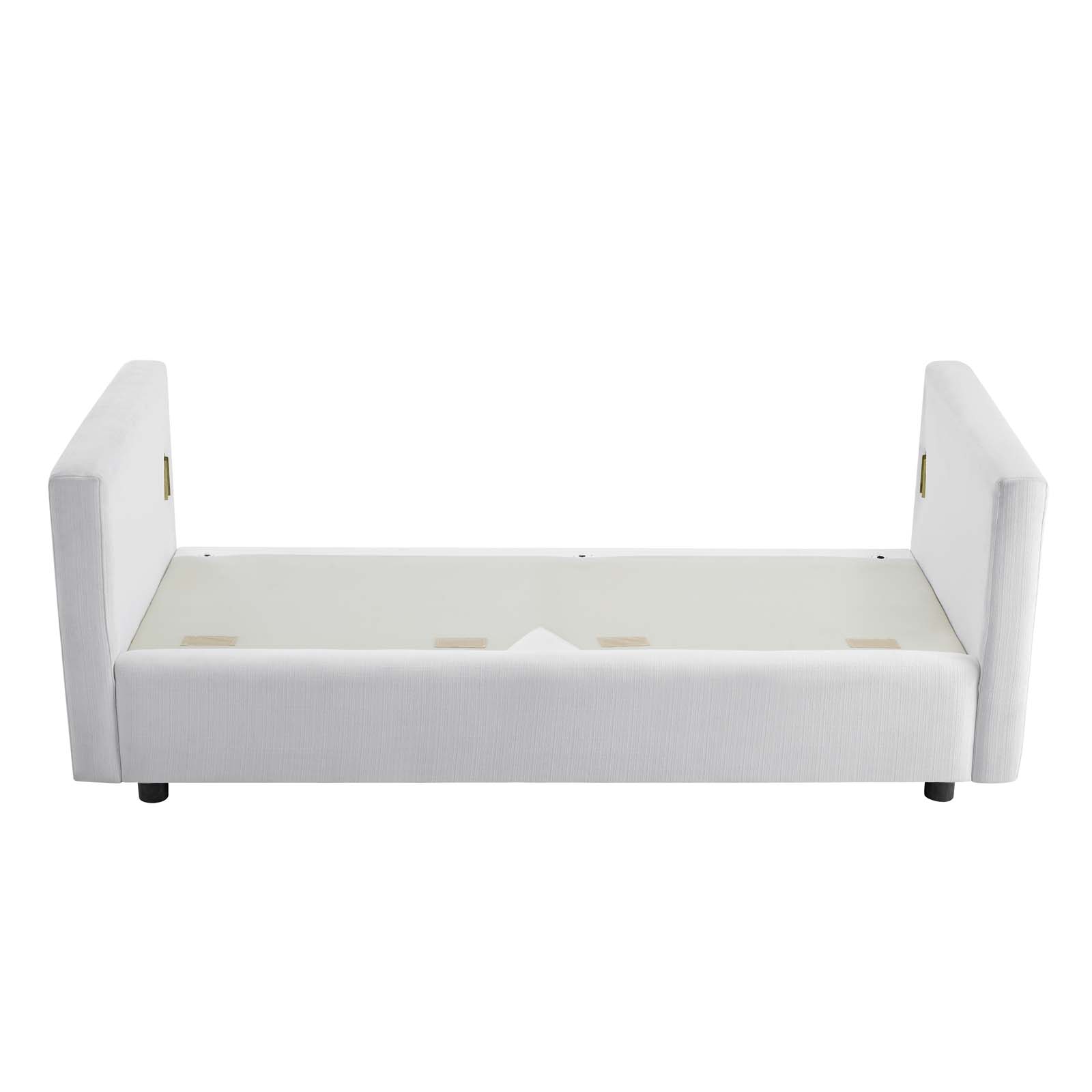 Activate Upholstered Fabric Sofa White | Polyester by Modway
