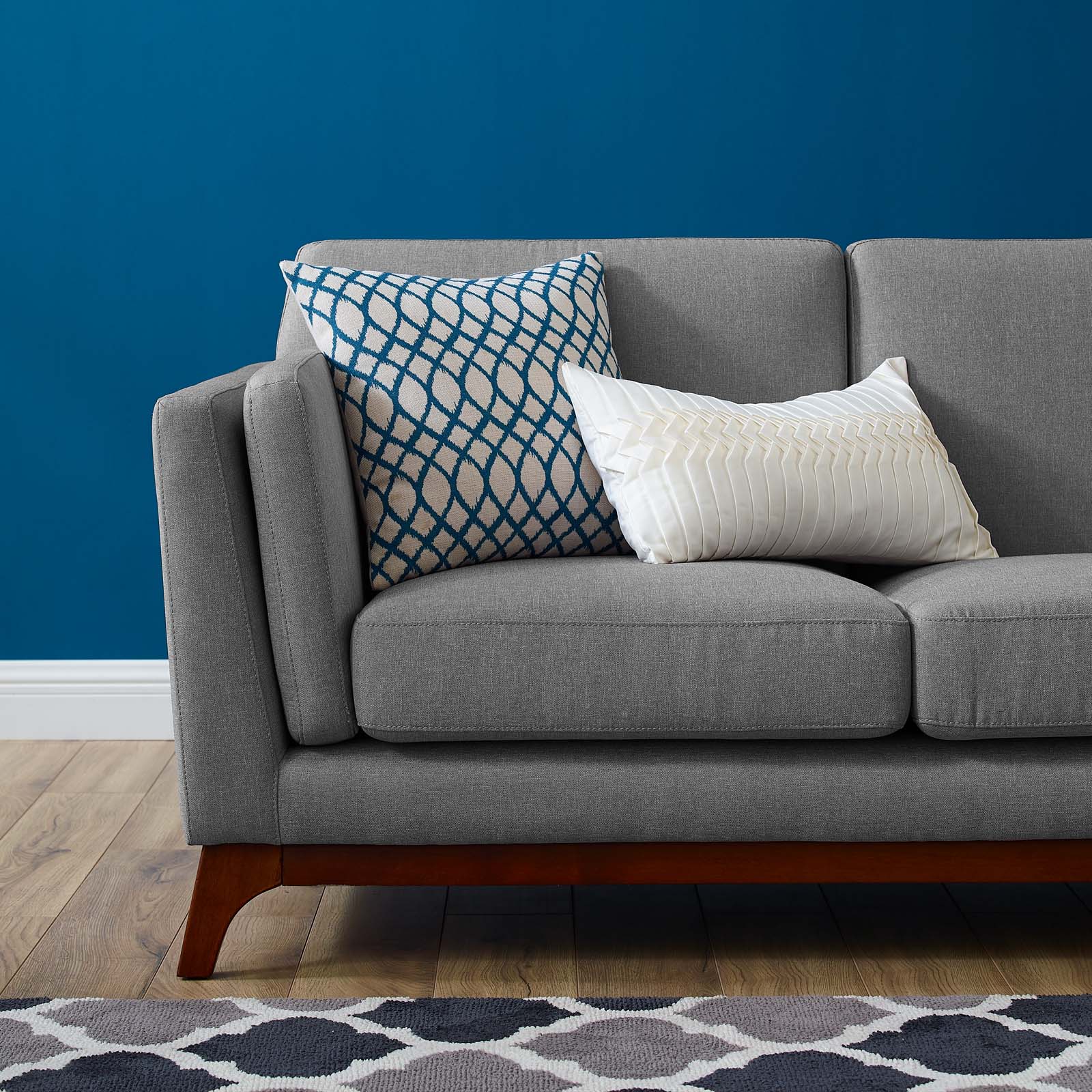 Chance Upholstered Fabric Sofa Light Gray