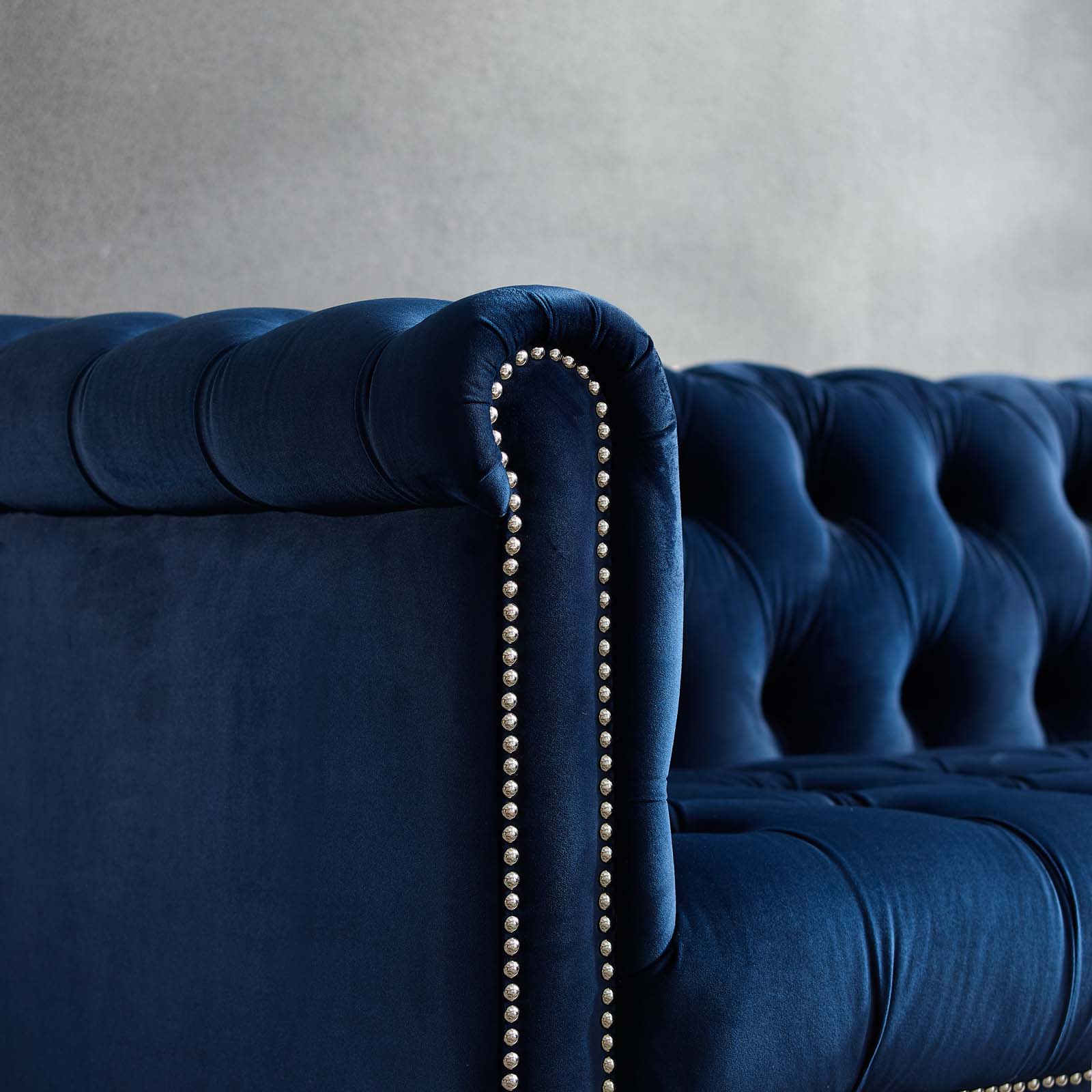 Heritage Upholstered Velvet Armchair Midnight Blue by Modway