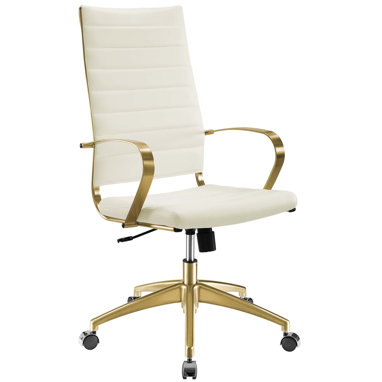 Jive Gold Stainless Steel Highback Office Chair Gold White
