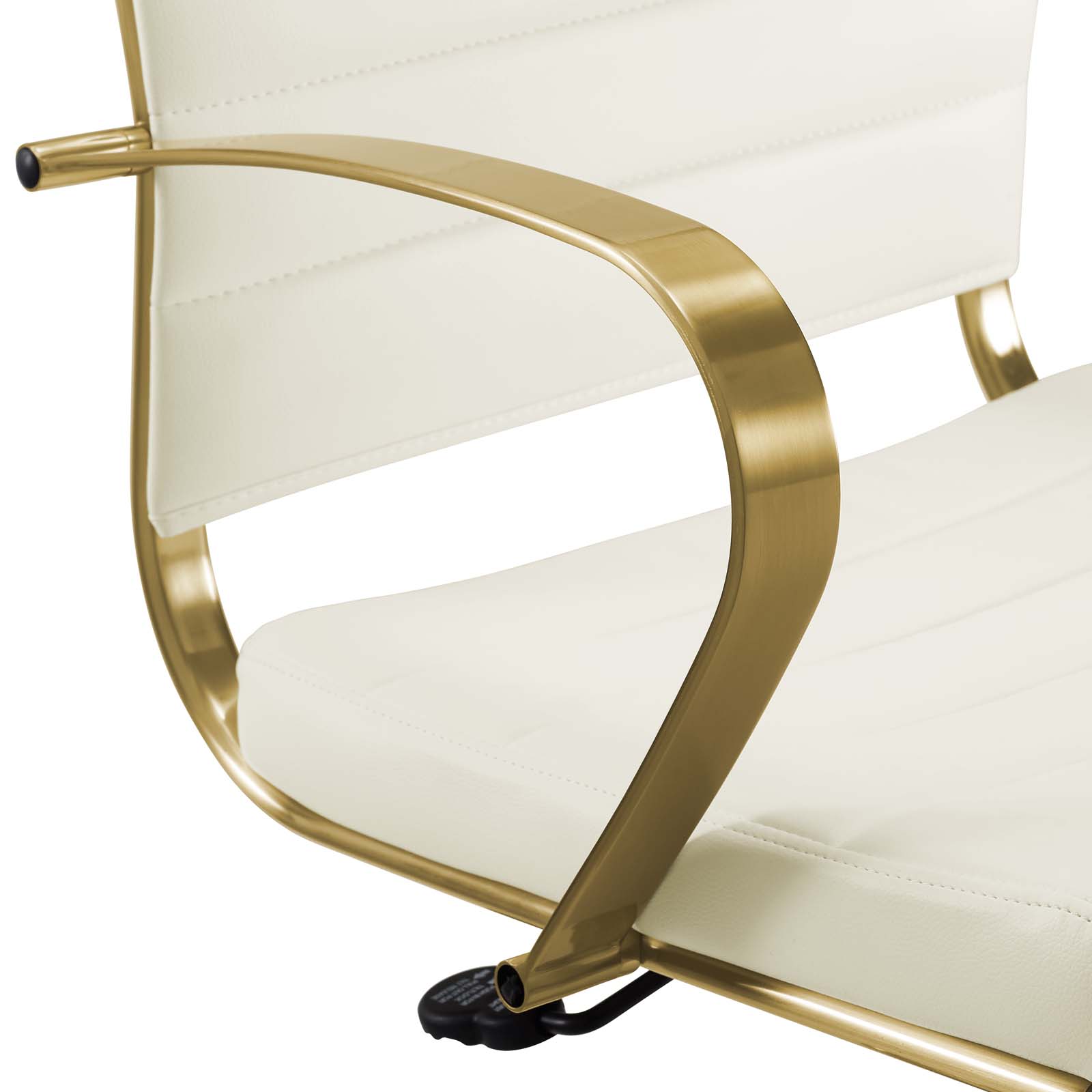 Jive Gold Stainless Steel Midback Office Chair Gold White