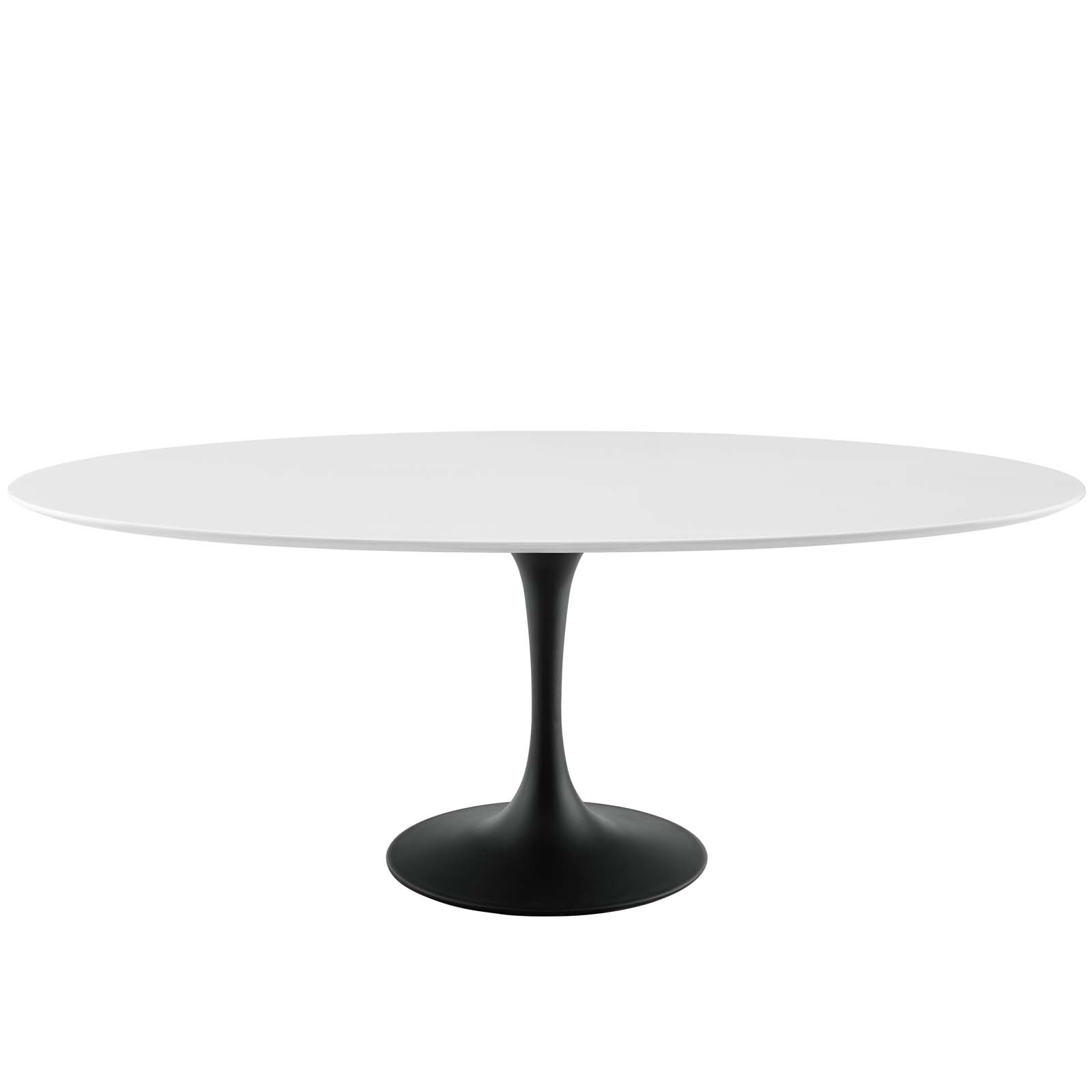 Lippa 78" Oval Wood Dining Table in Black White by Modway