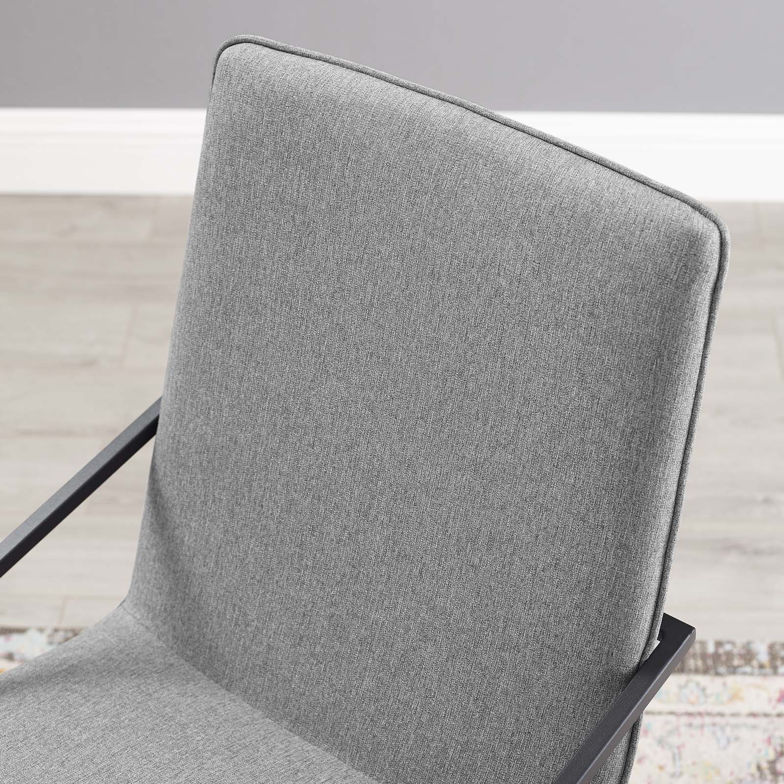 Pitch Upholstered Fabric Dining Armchair Black Light Gray by Modway