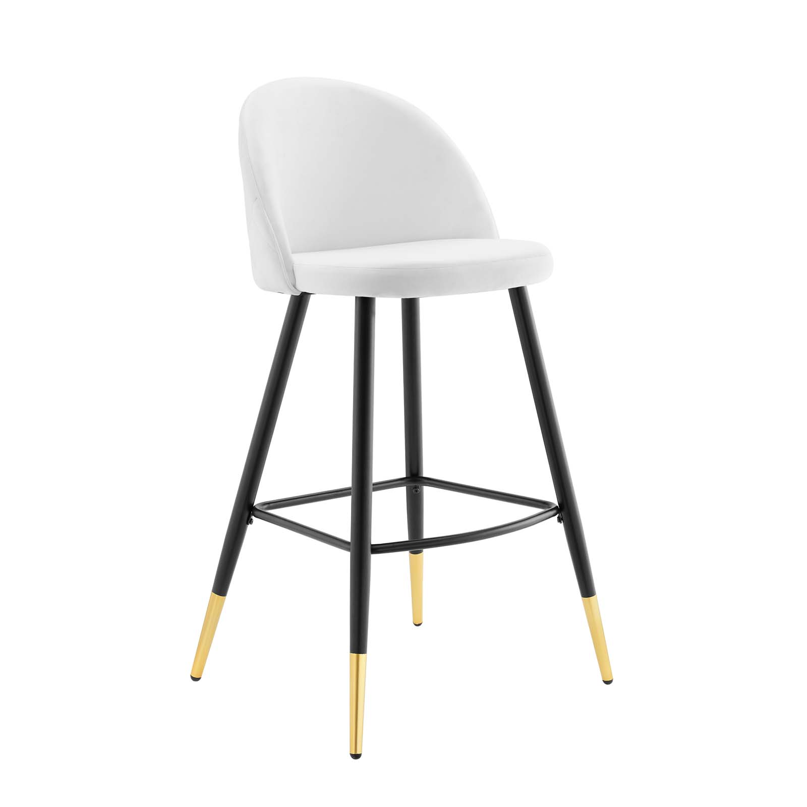 Cordial Performance Velvet Bar Stools Set of 2 White by Modway