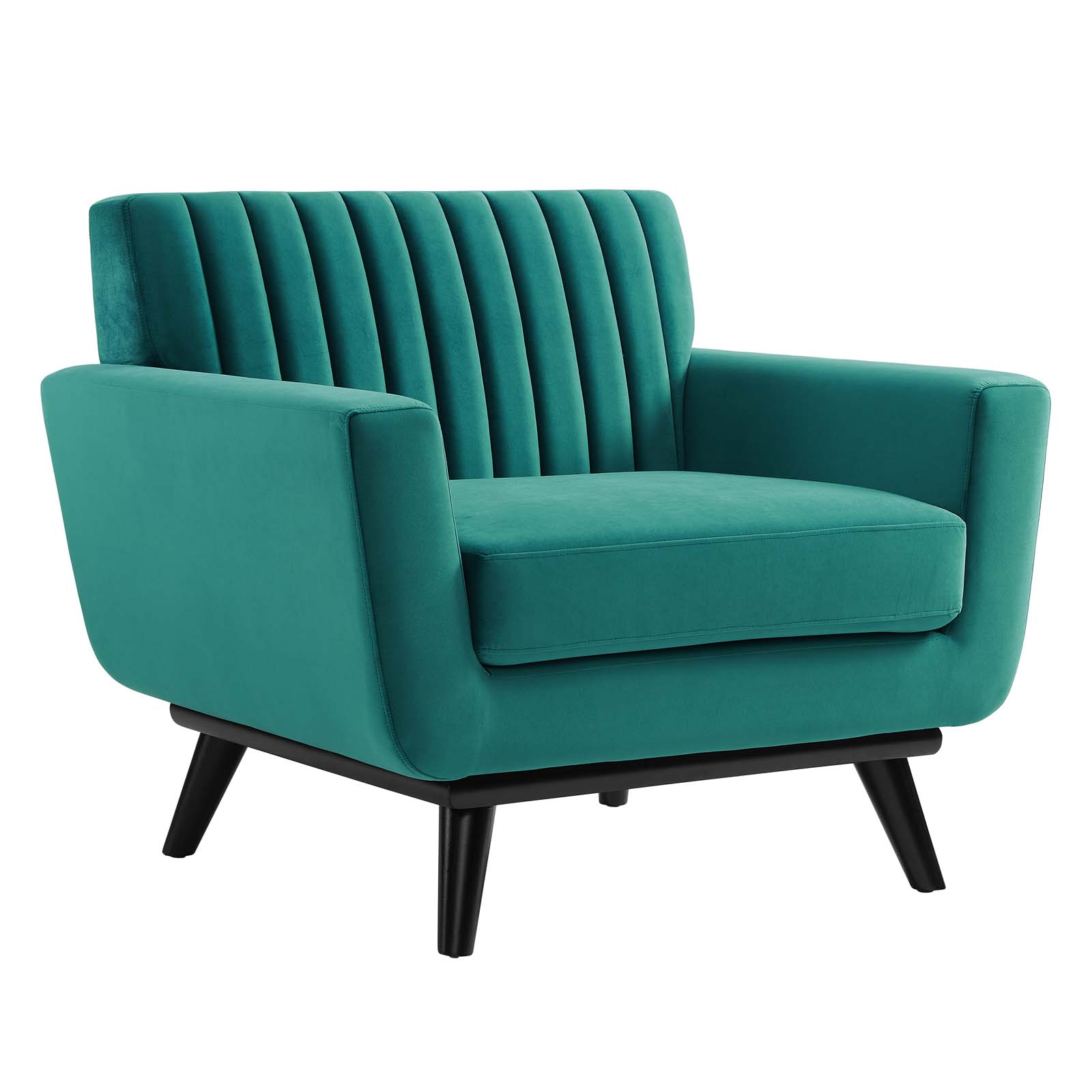Engage Channel Tufted Performance Velvet Armchair Teal