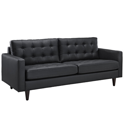 EEI-1010-BLK Empress Bonded Leather Sofa Black