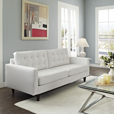 EEI-1010-WHI Empress Bonded Leather Sofa White