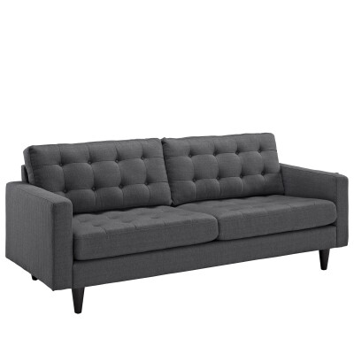 EEI-1011-DOR Empress Upholstered Fabric Sofa Gray