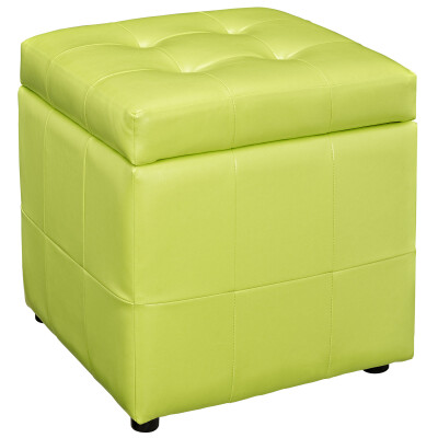 EEI-1044-LGN Volt Storage Upholstered Vinyl Ottoman Light Green