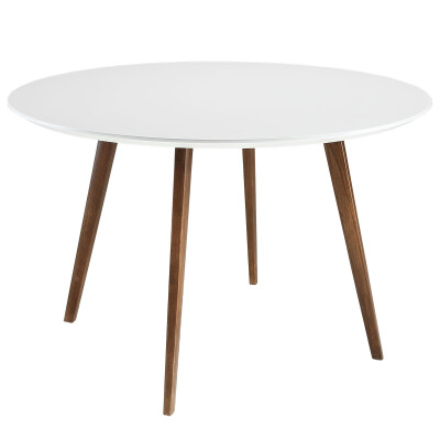 EEI-1064-WHI Platter Round Dining Table White