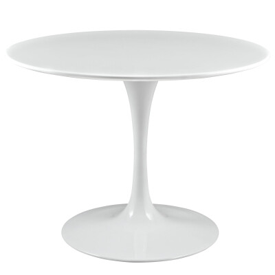 EEI-1117-WHI Lippa 40" Round Wood Top Dining Table White