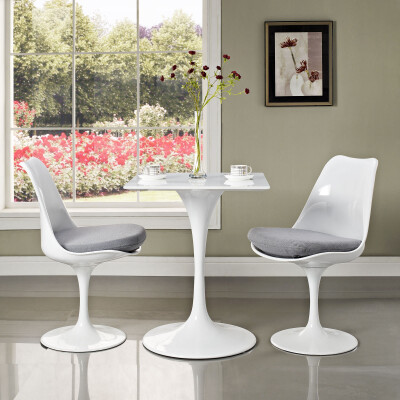 EEI-1122-WHI Lippa 24" Square Wood Top Dining Table White