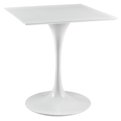 EEI-1123-WHI Lippa 28" Square Wood Top Dining Table White