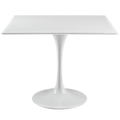 EEI-1124-WHI Lippa 36" Square Wood Top Dining Table White