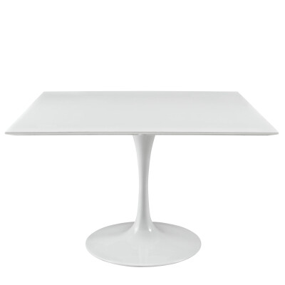 EEI-1125-WHI Lippa 47" Square Wood Top Dining Table White
