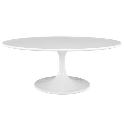 EEI-1139-WHI Lippa 42" Oval-Shaped Wood Top Coffee Table