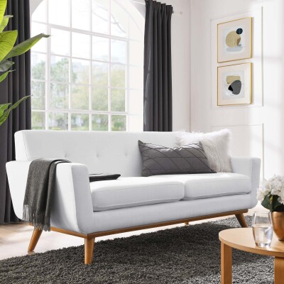 EEI-1179-WHI Engage Upholstered Fabric Loveseat White