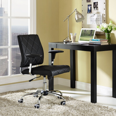 EEI-1247-BLK Lattice Vinyl Office Chair Black