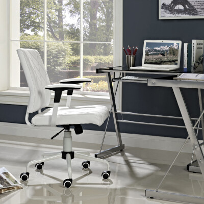 EEI-1247-WHI Lattice Vinyl Office Chair White