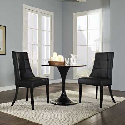 EEI-1298-BLK Noblesse Vinyl Dining Chair (Set of 2) Black