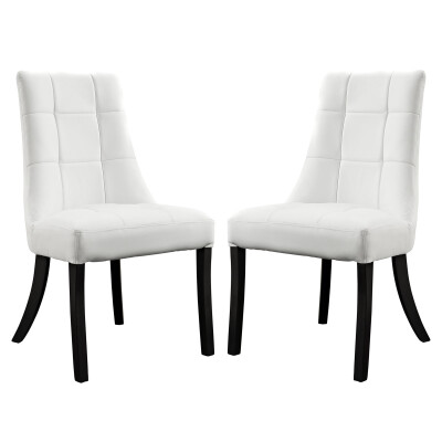 EEI-1298-WHI Noblesse Vinyl Dining Chair (Set of 2) White