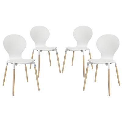 EEI-1369-WHI Path Dining Chair (Set of 4) White