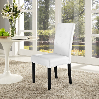EEI-1382-WHI Confer Dining Vinyl Side Chair White