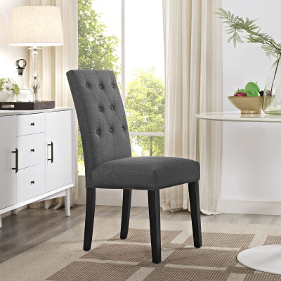 EEI-1383-GRY Confer Dining Fabric Side Chair Gray