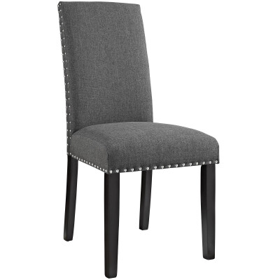 EEI-1384-GRY Parcel Dining Fabric Side Chair Gray