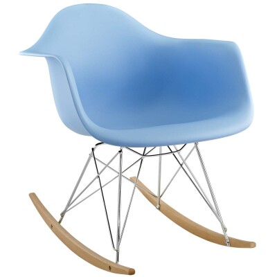 EEI-147-BLU Rocker Plastic Lounge Chair Blue