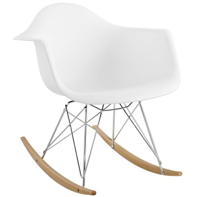 EEI-147-WHI Rocker Plastic Lounge Chair White