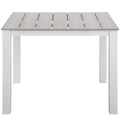 EEI-1507-WHI-LGR Maine 40" Outdoor Patio Dining Table