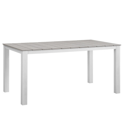 EEI-1508-WHI-LGR Maine 63" Outdoor Patio Dining Table