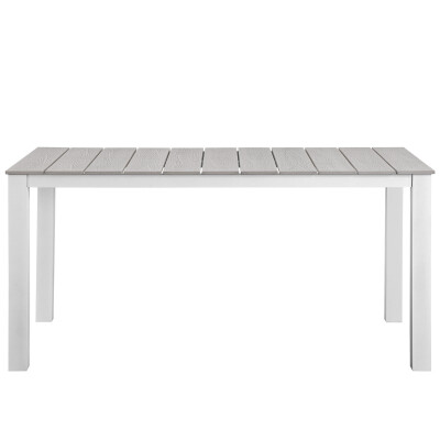 EEI-1508-WHI-LGR Maine 63" Outdoor Patio Dining Table