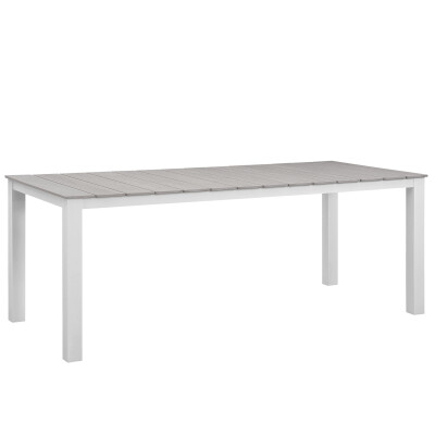 EEI-1509-WHI-LGR Maine 80" Outdoor Patio Dining Table
