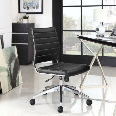 EEI-1525-BLK Jive Armless Mid Back Office Chair Black