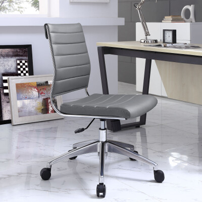 EEI-1525-GRY Jive Armless Mid Back Office Chair Gray