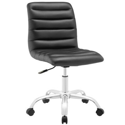 EEI-1532-BLK Ripple Armless Mid Back Vinyl Office Chair Black