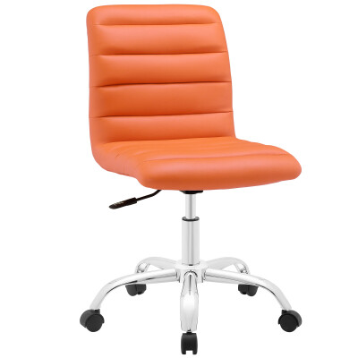 EEI-1532-ORA Ripple Armless Mid Back Vinyl Office Chair Orange