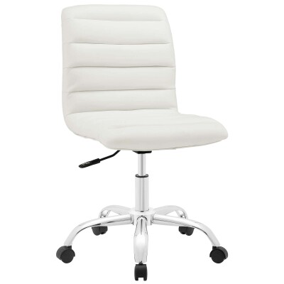 EEI-1532-WHI Ripple Armless Mid Back Vinyl Office Chair White